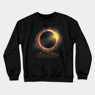 Birthday Solar Eclipse Shirt 2024 April 8 Total Eclipse Gift For Men Women Crewneck Sweatshirt